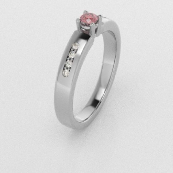 Verlovingsringen Witgoud 18 Karaat Diamant Roze PR0003