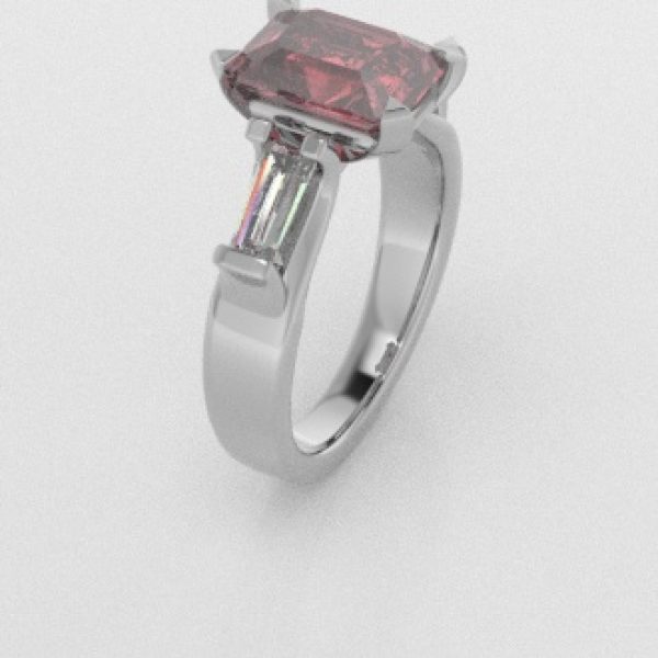 Verlovingsringen Witgoud 18 Karaat Diamant Roze PR0005