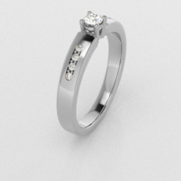 Verlovingsringen Witgoud 18 Karaat Moissanite Diamant PR0003