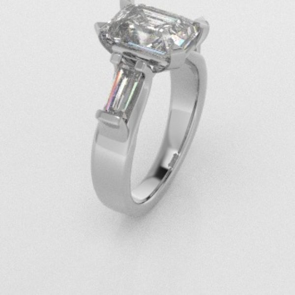 Verlovingsringen Witgoud 18 Karaat Moissanite Diamant PR0005