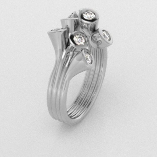 Verlovingsringen Witgoud 18 Karaat Moissanite PR0001