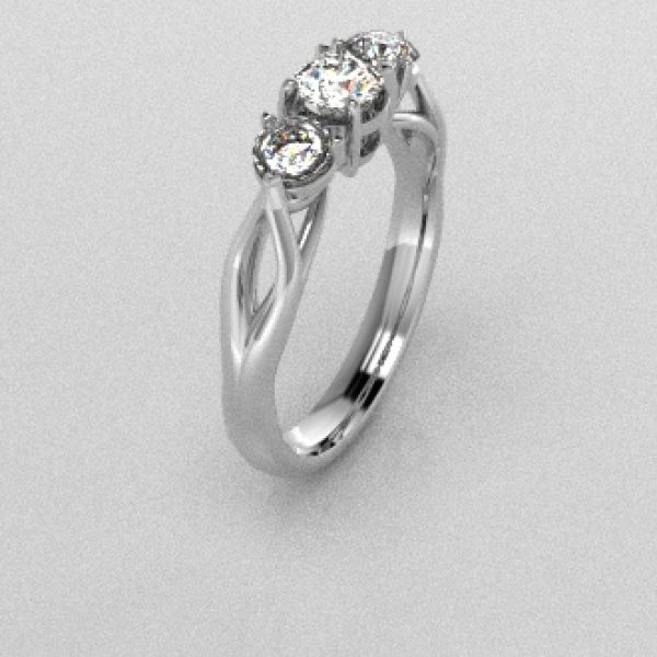 Verlovingsringen Witgoud 18 Karaat Moissanite PR0002