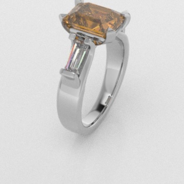 Verlovingsringen Witgoud 18 Karaat Saffier Geel Diamant PR0005