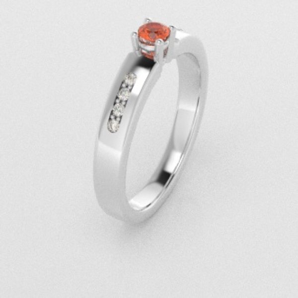 Verlovingsringen Witgoud 9 karaat Citrien Diamant PR0003