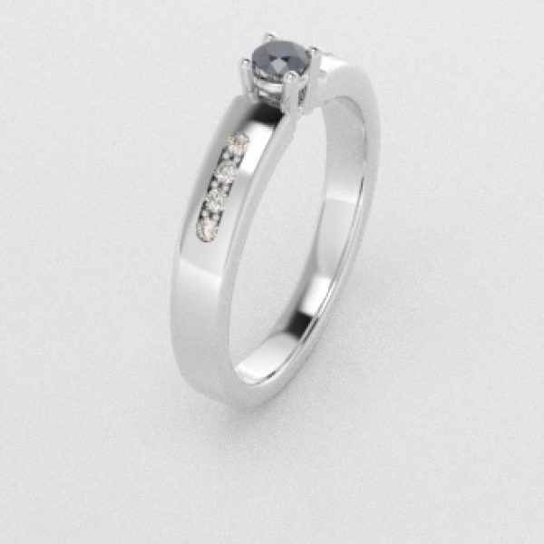 Verlovingsringen Witgoud 9 karaat Diamant Blauw PR0003