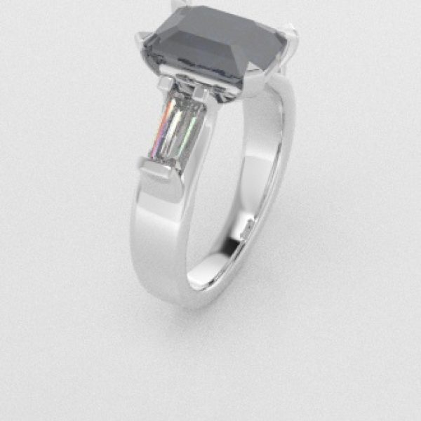 Verlovingsringen Witgoud 9 karaat Diamant Blauw PR0005