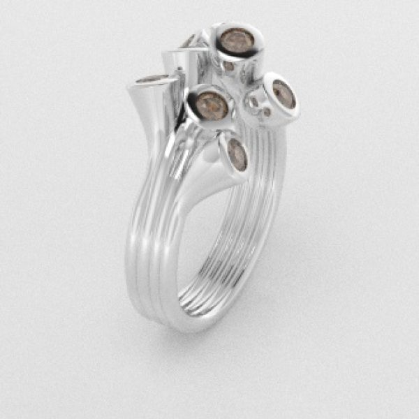 Verlovingsringen Witgoud 9 karaat Diamant Bruin PR0001
