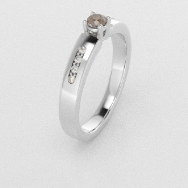 Verlovingsringen Witgoud 9 karaat Diamant Bruin PR0003