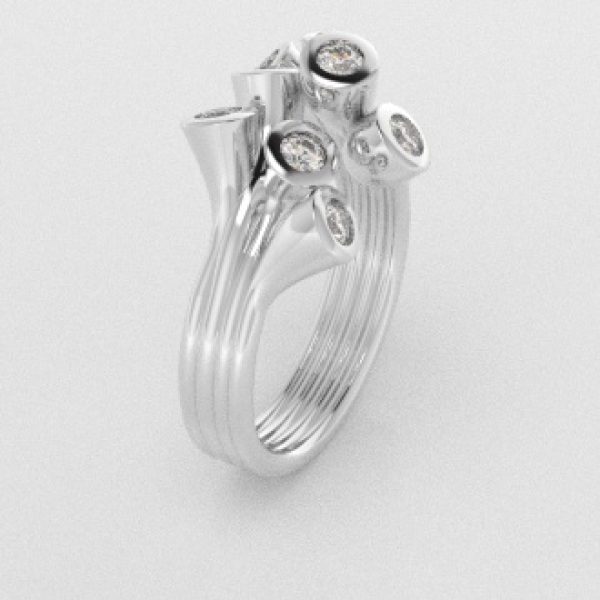 Verlovingsringen Witgoud 9 karaat Diamant PR0001