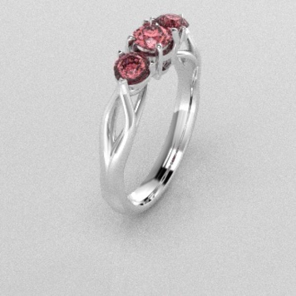 Verlovingsringen Witgoud 9 karaat Diamant Roze PR0002