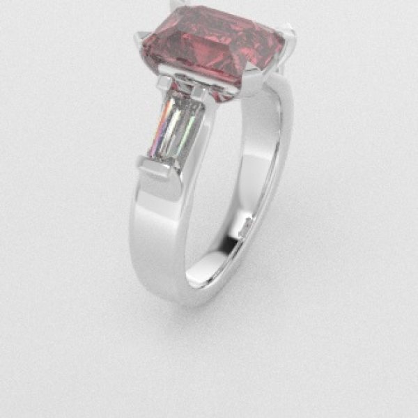 Verlovingsringen Witgoud 9 karaat Diamant Roze PR0005