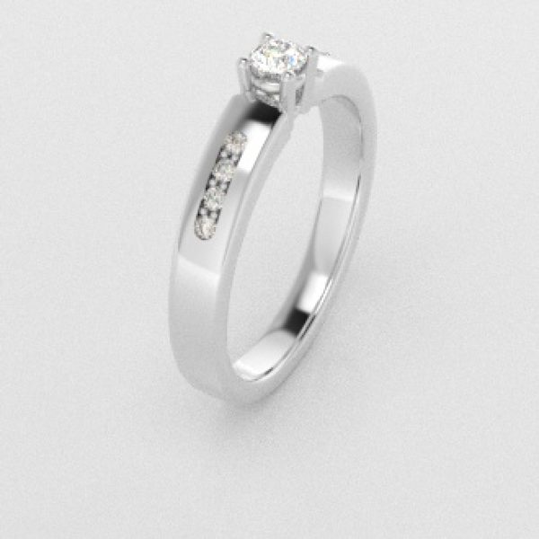 Verlovingsringen Witgoud 9 karaat Moissanite Diamant PR0003