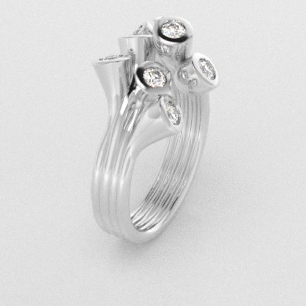 Verlovingsringen Witgoud 9 karaat Moissanite PR0001