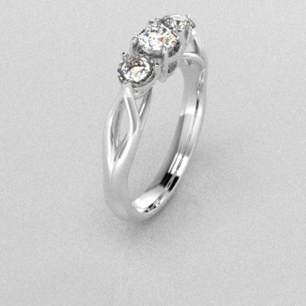 Verlovingsringen Witgoud 9 karaat Moissanite PR0002