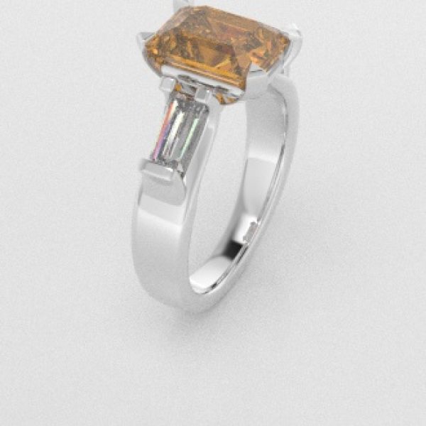 Verlovingsringen Witgoud 9 karaat Saffier Geel Diamant PR0005