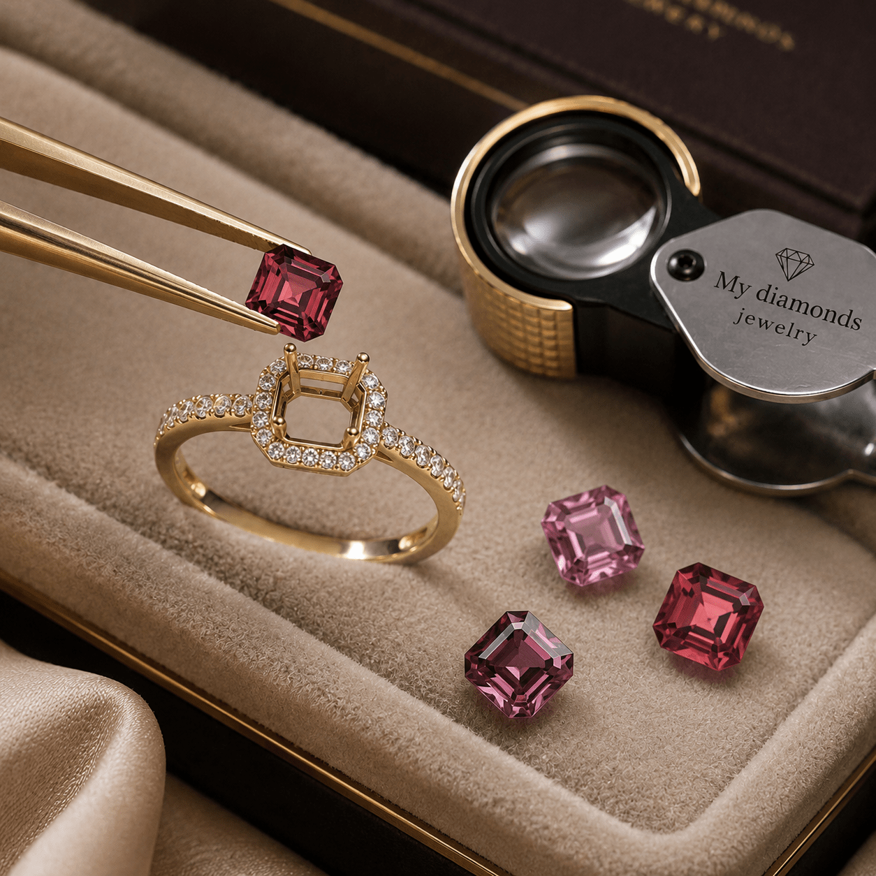 gouden-ring-18-karaat-rose-spinel-asscher